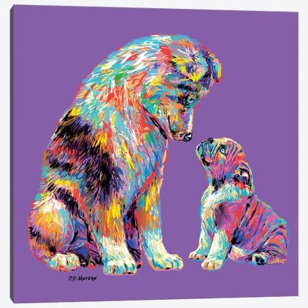 Couple Kiss In Purple Canvas Print #PDM92} by P.D. Moreno Canvas Artwork