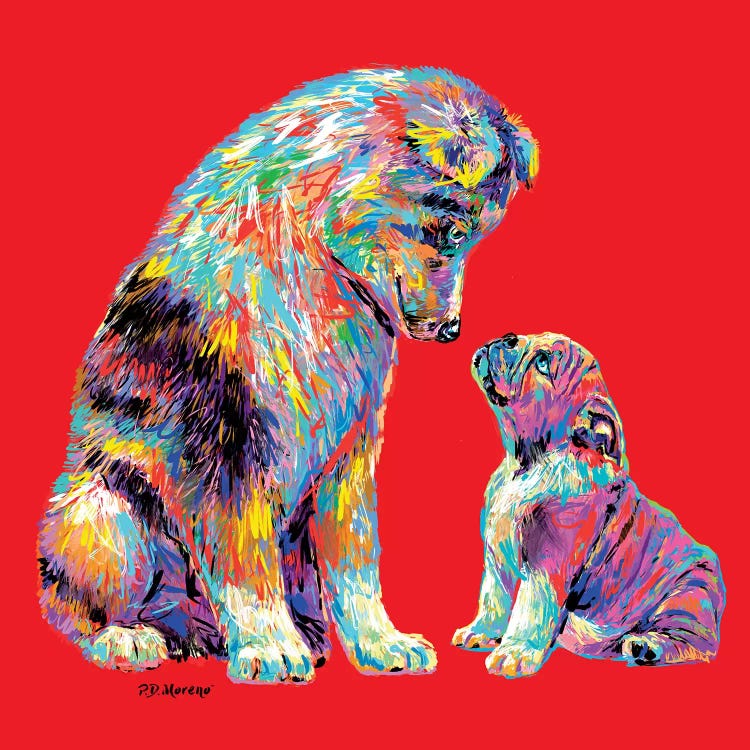 Couple Kiss In Red by P.D. Moreno wall art