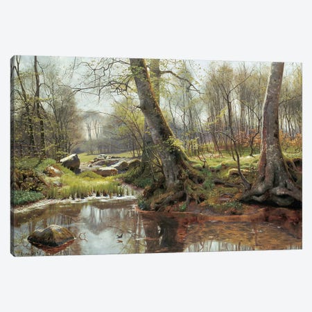 A Woodland Spring Canvas Print #PDR1} by Peder Monsted Canvas Art Print