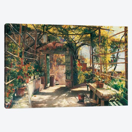 In The Pergola Canvas Print #PDR3} by Peder Monsted Art Print