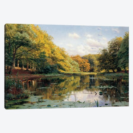 River Landscape Canvas Print #PDR4} by Peder Monsted Canvas Wall Art