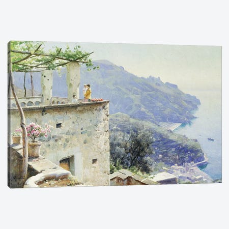 The Ravello Coastline, 1926  Canvas Print #PDR6} by Peder Monsted Canvas Artwork