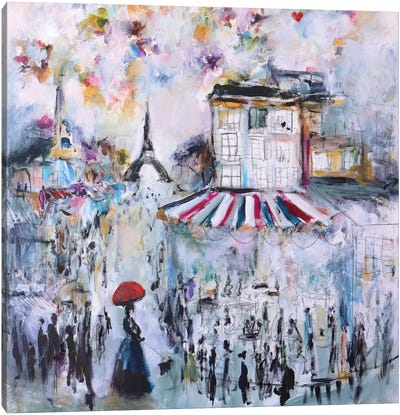 I Love Paris Canvas Art Print - Strolls in the City
