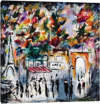 A Gentleman In Paris Canvas Art Print - Strolls in the City