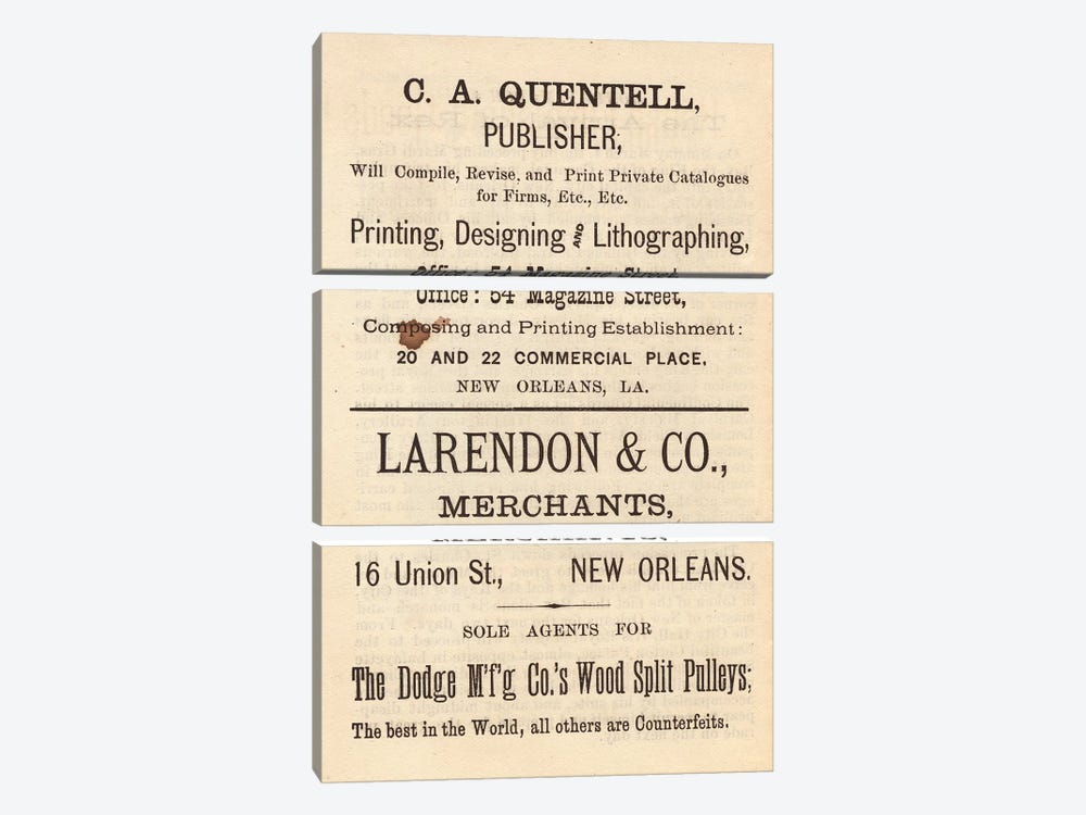 Publishers and Merchants, Vintage Advertisement by Piddix 3-piece Canvas Art Print