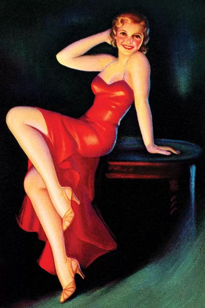 Piddix: Red Dress Pin Up by Piddix
