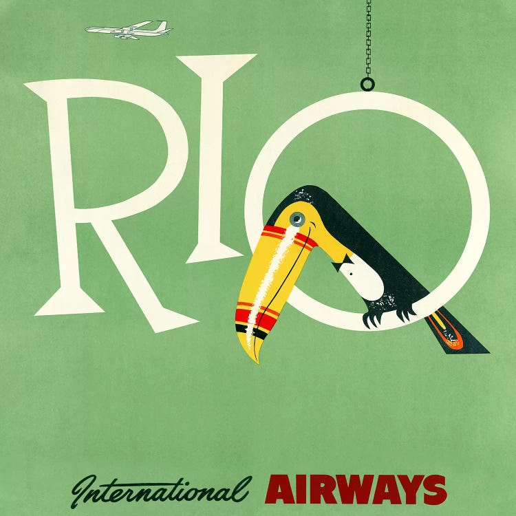 Rio Travel Poster, International Airways