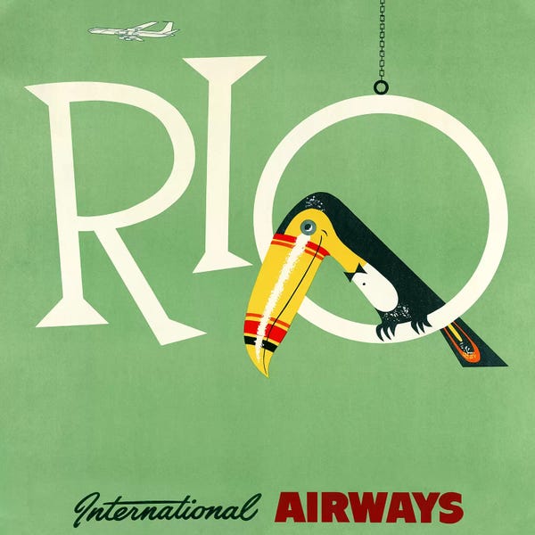 Vintage Travel Posters: Rio Travel Poster, International Airways by Piddix