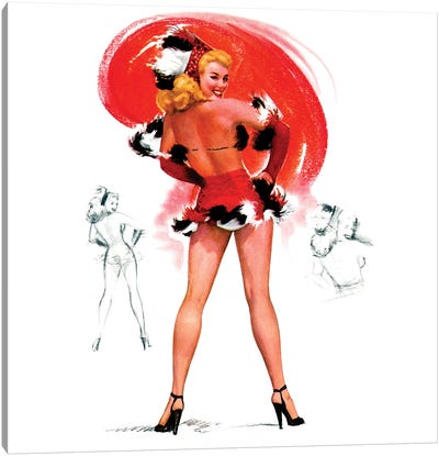 Showgirl Pin-Up by T. N. Thompson Canvas Art Print - Piddix