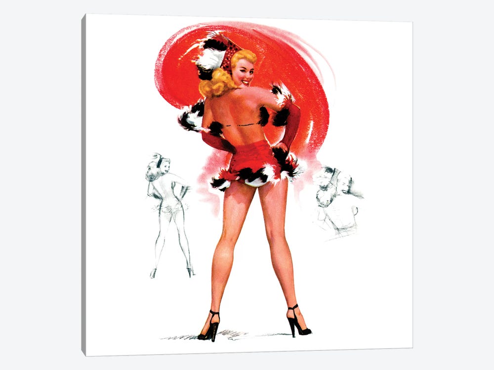 Showgirl Pin-Up by T. N. Thompson by Piddix 1-piece Canvas Art Print
