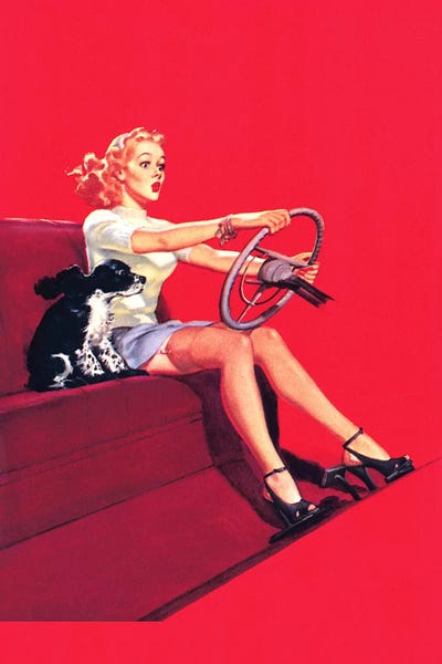 Piddix: Stop Sign Pin-Up c1940s by Piddix