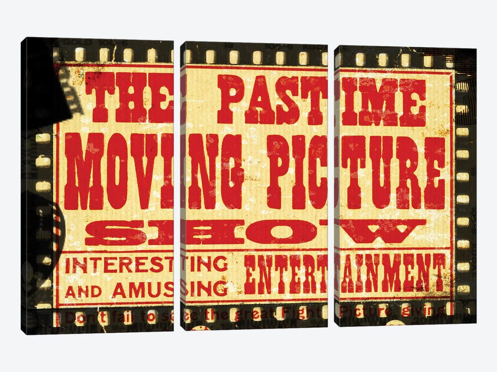 The Pastime Moving Picture Show by Piddix 3-piece Canvas Art