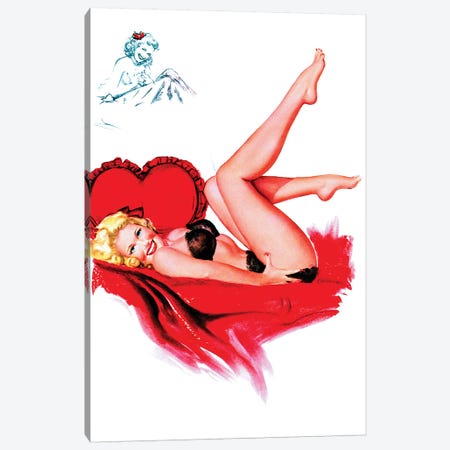 Valentine Heart Pin-Up by T. N. Thompson Canvas Print #PDX134} by Piddix Art Print