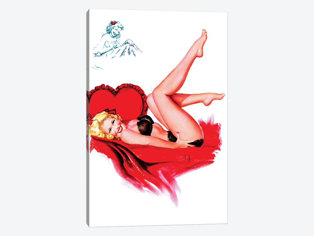 Valentine Heart Pin-Up by T. N. Thompson by Piddix 1-piece Canvas Wall Art