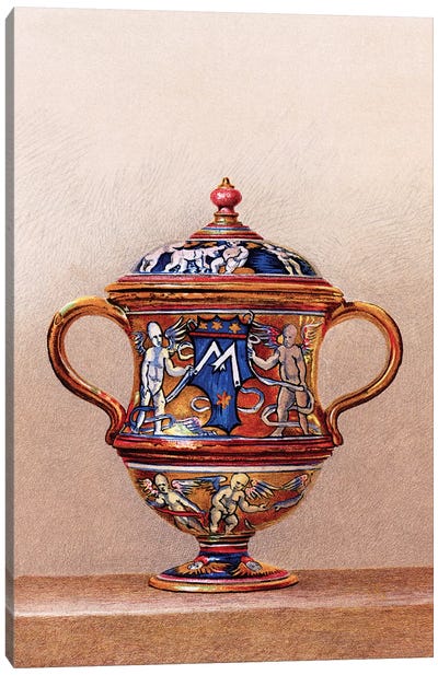 Vase by Maestro Giorgio, About 1515 Canvas Art Print - Piddix