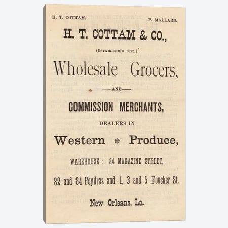 Wholesale Grocers and Western Produce, New Orleans Canvas Print #PDX141} by Piddix Canvas Print