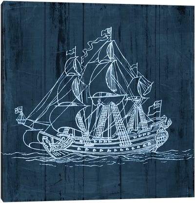 Wooden Ship Canvas Art Print - Piddix