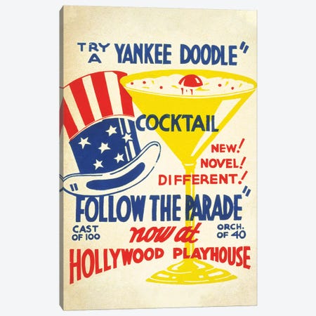 Yankee Doodle Cocktail at the Hollywood Playhouse Canvas Print #PDX145} by Piddix Canvas Artwork