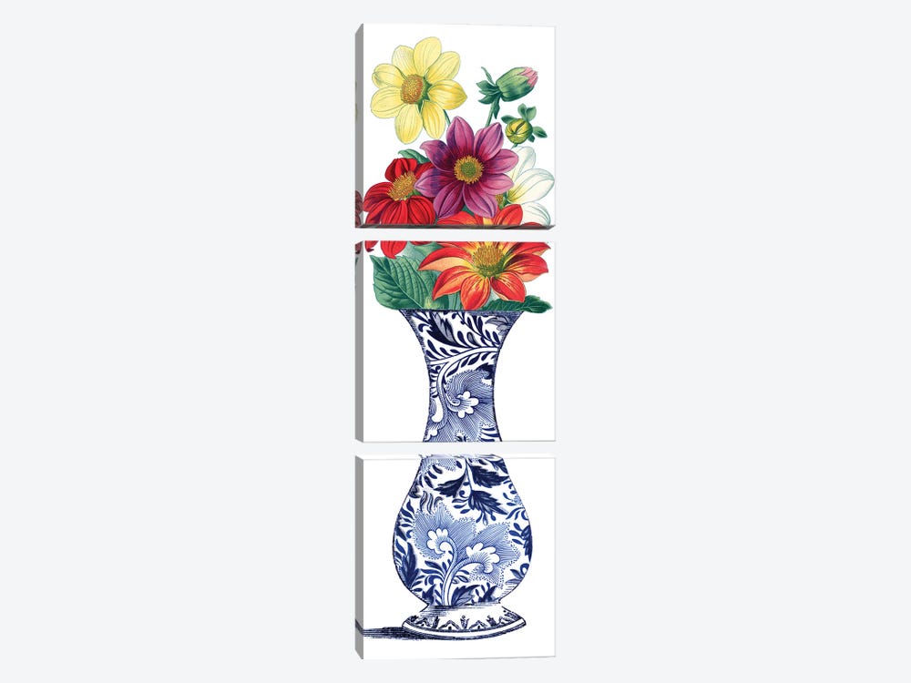 Floral Vase I by Piddix 3-piece Canvas Art Print