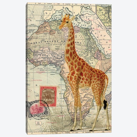 Giraffe Canvas Print #PDX153} by Piddix Canvas Artwork