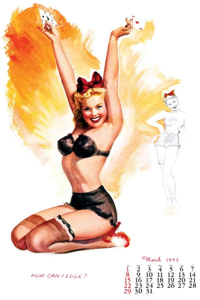 Piddix: March 1953 Pin-Up by Piddix