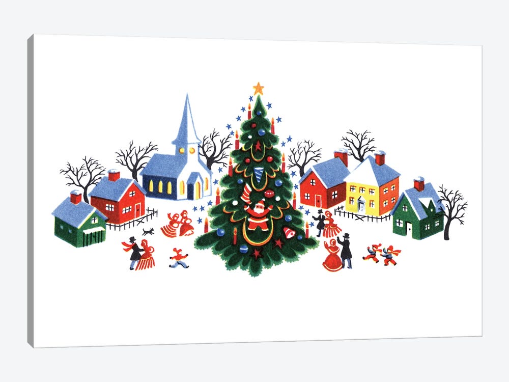 Christmas Village by Piddix 1-piece Canvas Art Print