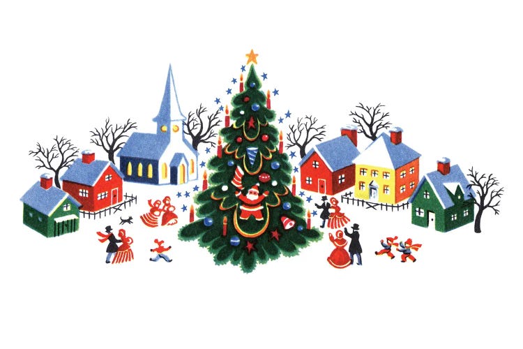 Christmas Village by Piddix wall art