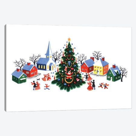 Christmas Village Canvas Print #PDX162} by Piddix Art Print
