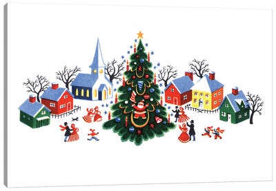 Christmas Village Canvas Art Print - Piddix