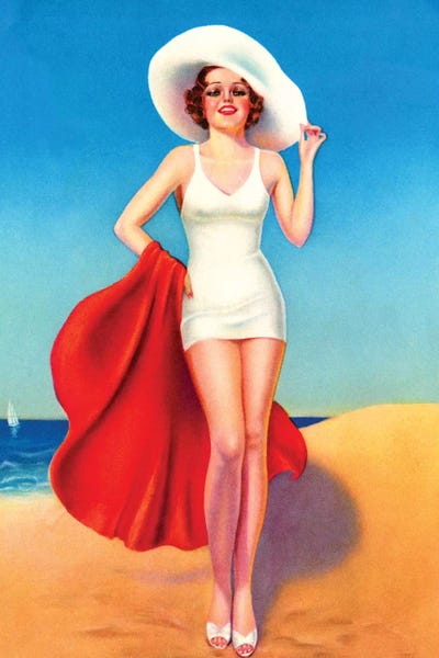Piddix: Beach Babe Pin-Up by Billy Devorss by Piddix