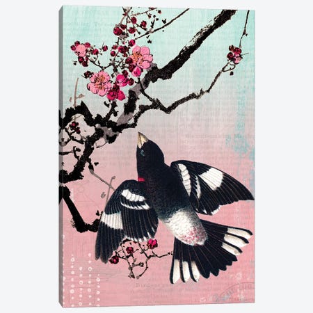 Bird and Blossoms Canvas Print #PDX24} by Piddix Canvas Print