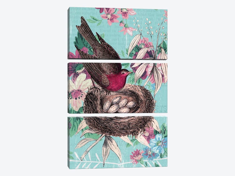 Bird Nest Collage by Piddix 3-piece Art Print