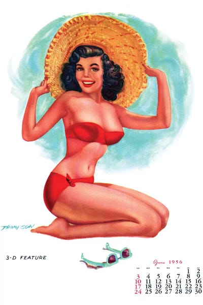 Piddix: Calendar Girl Pin-Up by T. N. Thompson by Piddix