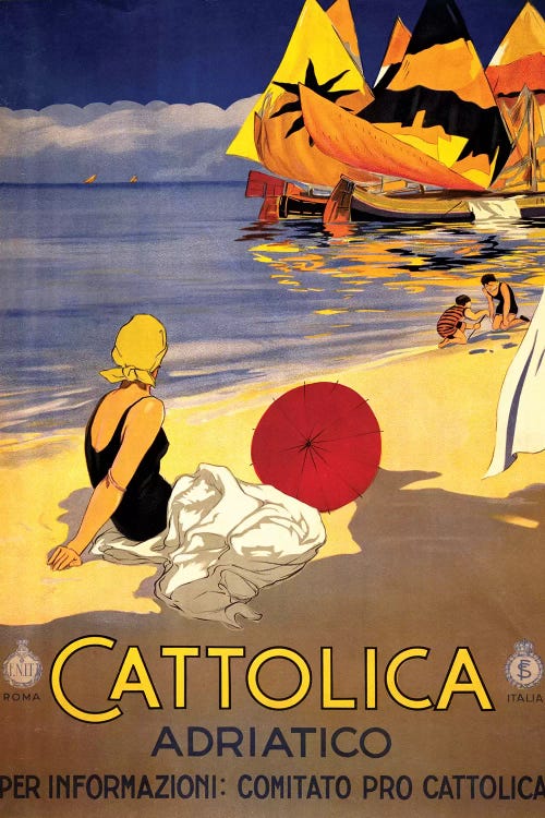 Cattolica Adriatico, Vintage Italian Travel Poster c1920s