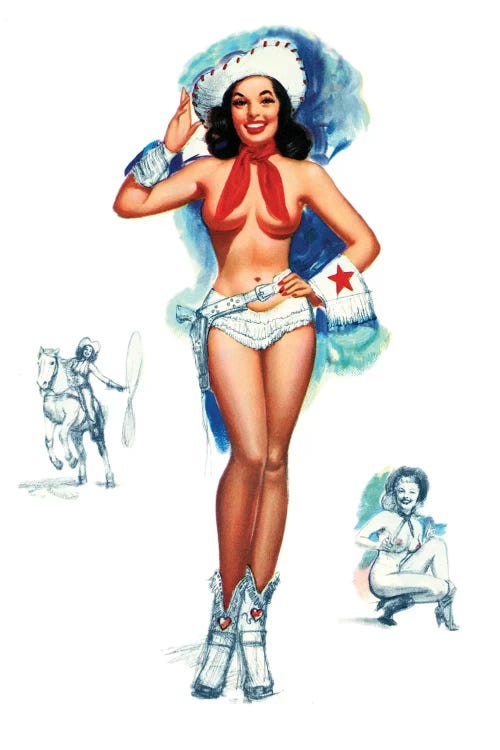 Cowgirl Pin-Up by T. N. Thompson by Piddix wall art