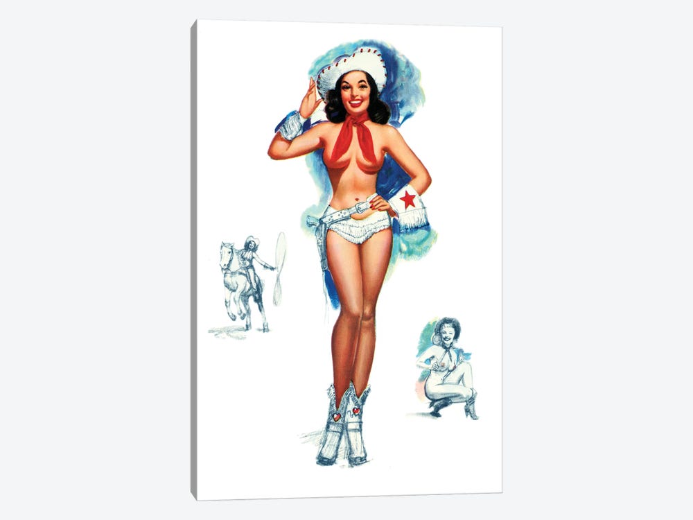 Cowgirl Pin-Up by T. N. Thompson by Piddix 1-piece Canvas Artwork