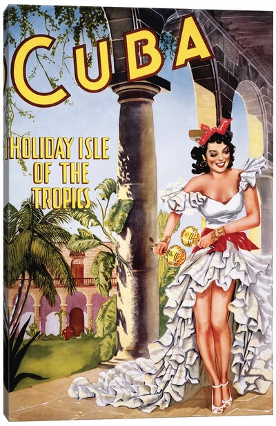 Cuban Vintage Travel Poster Canvas Art Print - Cuba Art