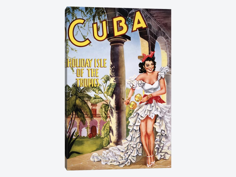 Cuban Vintage Travel Poster by Piddix 1-piece Canvas Print
