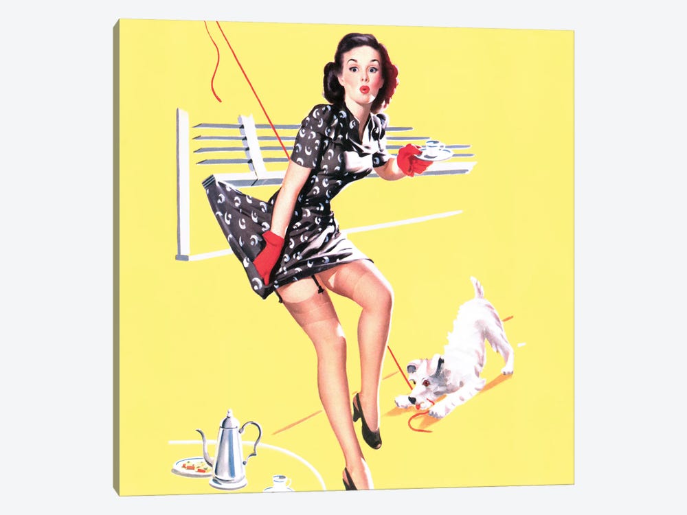 All Tied Up Vintage Pin-Up Square by Piddix 1-piece Canvas Artwork