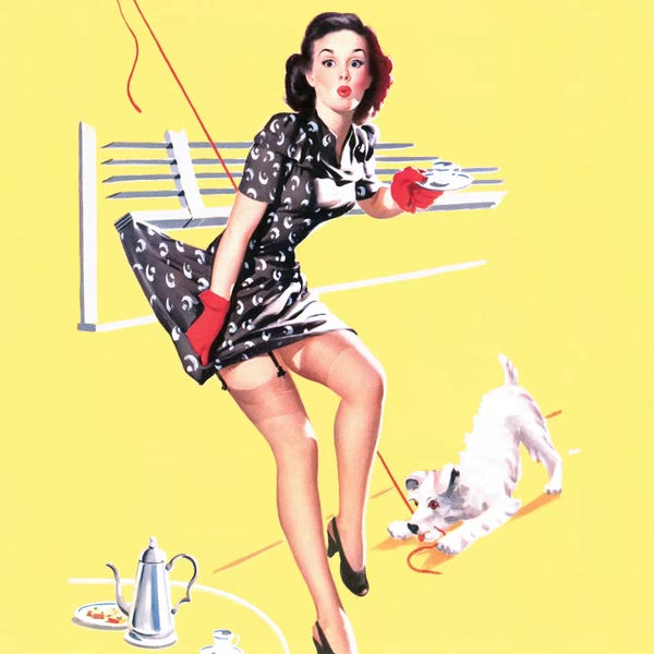Piddix: All Tied Up Vintage Pin-Up Square by Piddix
