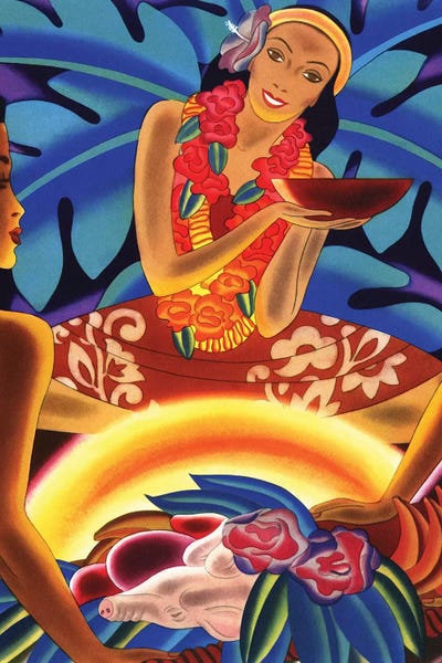 Oceanian Culture: Hawaiian Luau, c1940s by Piddix