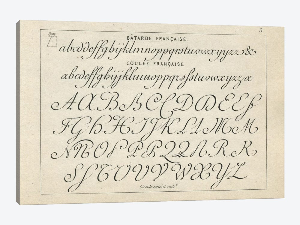 Alphabet Francaise, Plate 3 by Piddix 1-piece Canvas Artwork