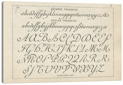 Alphabet Francaise, Plate 3 Canvas Art Print - Piddix