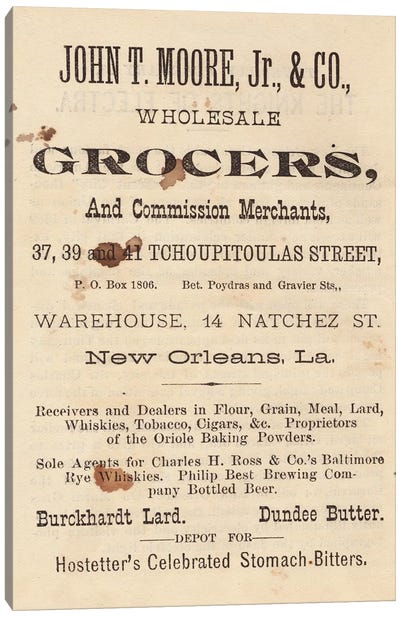 New Orleans Vintage Advertisements Canvas Art Print - Piddix