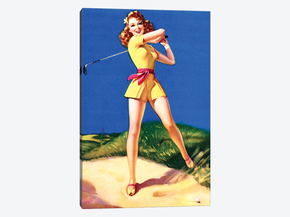 Plenty on the Ball Pin-Up by Art Frahm by Piddix 1-piece Canvas Wall Art