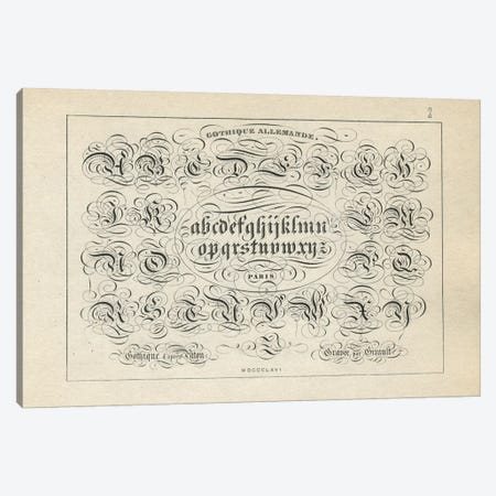 Alphabet Gothique Allemande, Plate 2 Canvas Print #PDX9} by Piddix Art Print