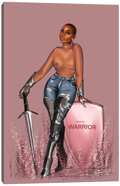 Pink Warrior Canvas Art Print - Body Positivity Art