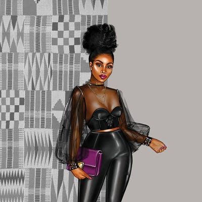 Kente Black by Peniel Enchill canvas print