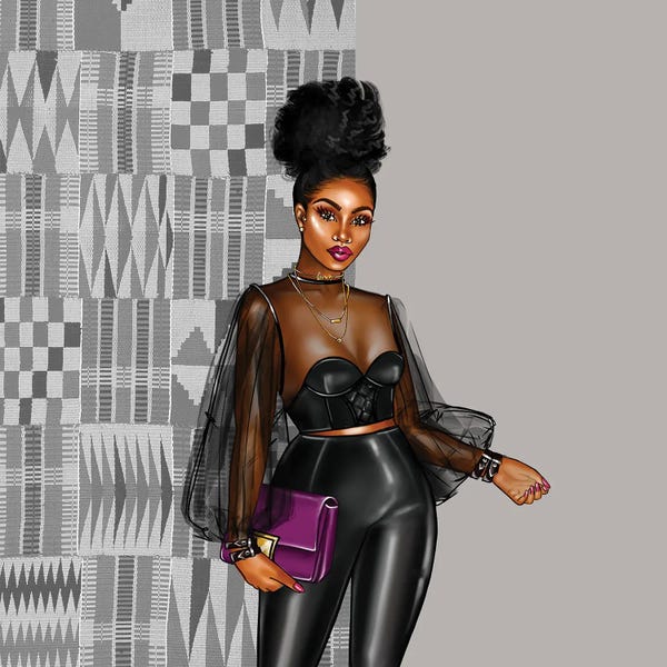 Women's Tops: Kente Black by Peniel Enchill