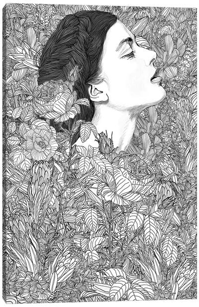 Wanderlust Canvas Art Print - Floral Portrait Art